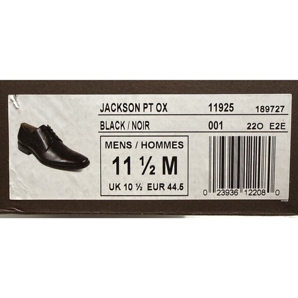 Florsheim Shoes 11.5 Jackson Plain Toe Oxford Black Leather Men’s EU  44.5 NIB main image 5